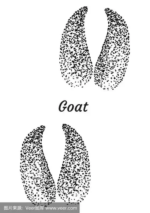 山羊足迹插图,绘画,雕刻,水墨,线条艺术,矢量