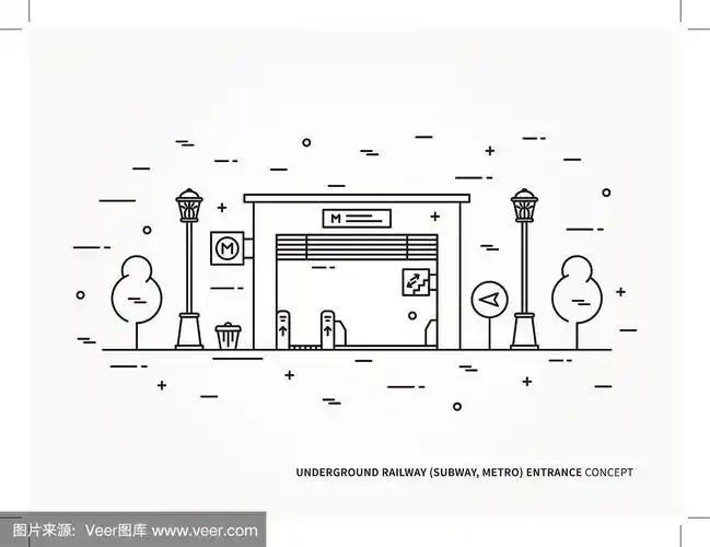 绘画插图,矢量,车站,建筑物门,地铁