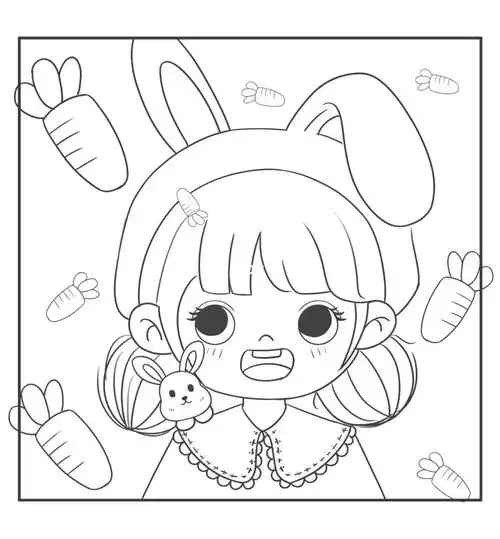 板绘线稿头像练习女孩头像