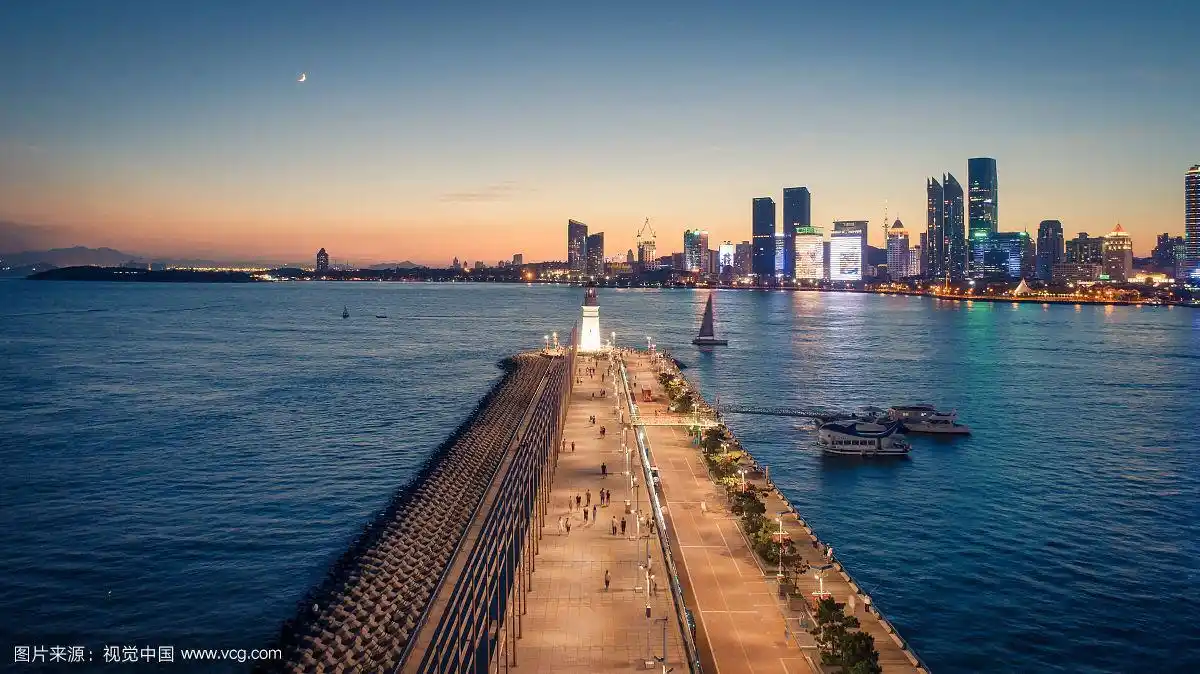 山东青岛情人坝夜景