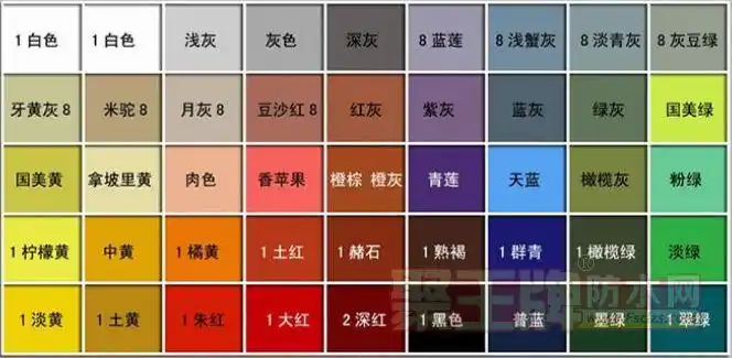 涂料调色参照表_防水动态_防水资讯 - 防水材料招商网【fsclzs.com】