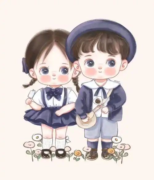 两小无猜两只小可爱萌趣有爱