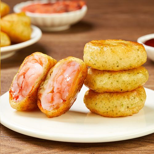 虾饼早餐空气炸锅半成品食材海苔鲜虾饼滑油炸小吃速食儿虾仁饼童