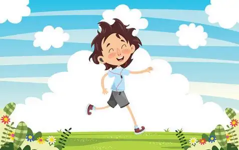 奔跑男孩卡通图片