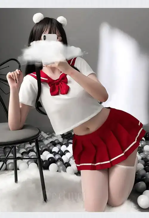 水手服情趣女性感水手学生装小胸jk制服百褶裙软妹可爱套装 黑白