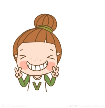 举剪刀手的卡通女孩