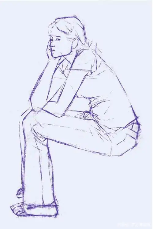 人物全身像素描写生步骤,美考速写完全可以这样画