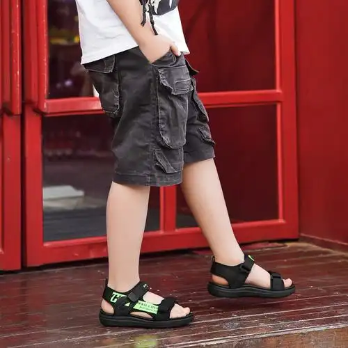 儿童凉鞋2841码实心儿童凉鞋夏季男孩凉鞋中大童软底男童沙滩鞋子41码