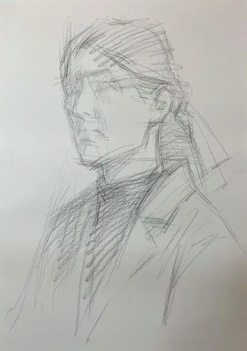 女青年步骤图.#素描 #素描头像 #画画 #人物肖像 #艺考 - 抖音