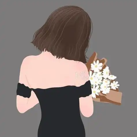 唯美手绘女生背影黑白头像女生 手绘头像图片大全 -【爱个性】