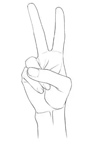 比耶的手势简笔画可爱