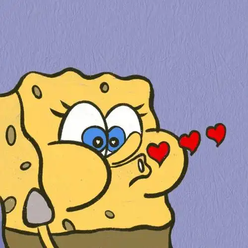 先分享一组今天可以和对象一起用的超甜海绵宝宝情侣头像系列吧