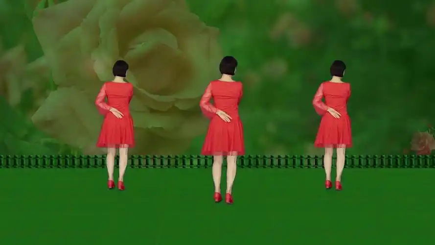 广场舞《爱的收获》歌好听,优美三步舞背面演示