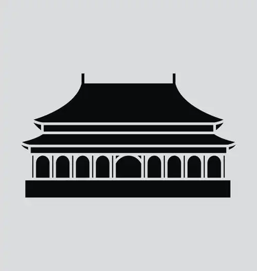 绘画插图,故宫,国际著名景点,无人,清朝正版矢量图素材下载