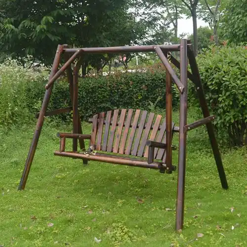 防腐木户外秋千休闲庭院成人双人儿童摇摇椅休闲花园实木吊篮吊椅