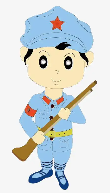 解放军战士拿枪简笔画