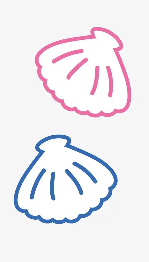 手绘卡通贝壳线图装饰