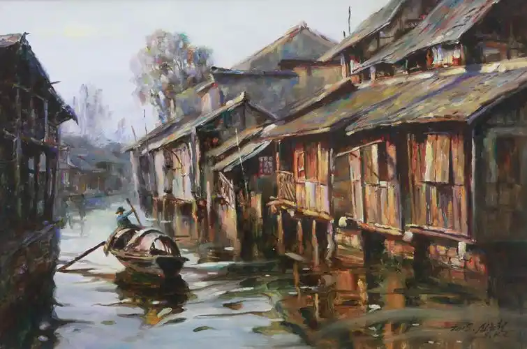   申金哲 作品名称 水乡晨曦 作品分类 油画 售价