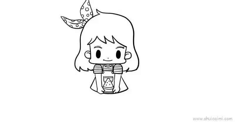 小女孩儿童画怎么画小女孩简笔画步骤