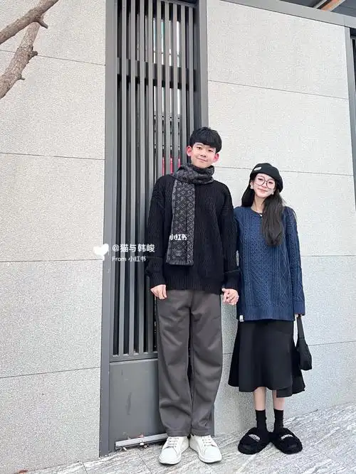 笔记灵感圣诞节直接氛围感拉满超级有cp感的两套 搭在一起太有氛围