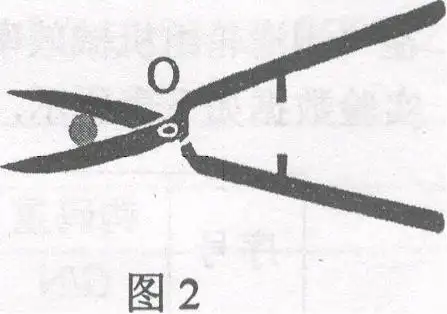 园艺师傅使用剪刀修剪树枝时,常把树枝尽量往剪刀轴o靠近,这样做的