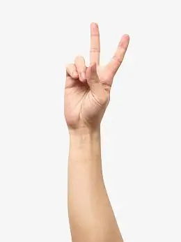 开心胜利剪刀手手臂示意图素材