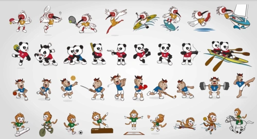 十四运秦岭四宝吉祥物运动项目图标最新发布