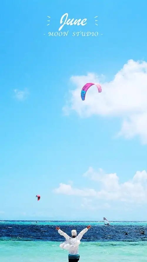 夏日小清新唯美风景,夏季,大海,海边,手机壁纸,锁屏图片-壁纸族