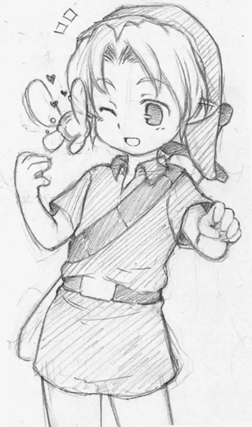 求像这张图片的q版卡通(女)黑白的