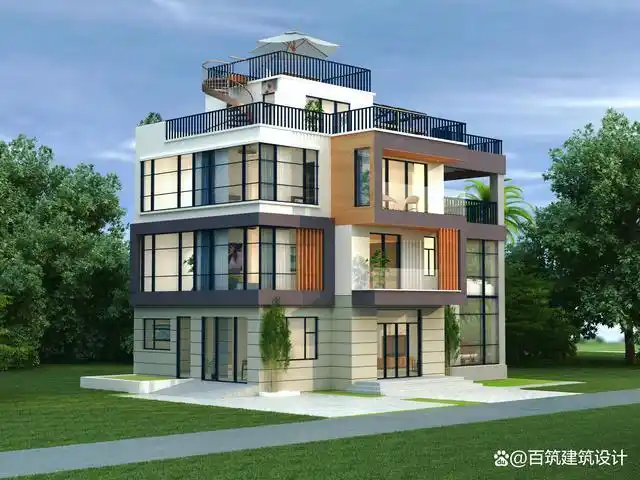 住宅是个十足的现代风别墅,外观尽显豪华,冷色系墙砖有种高级感,搭配