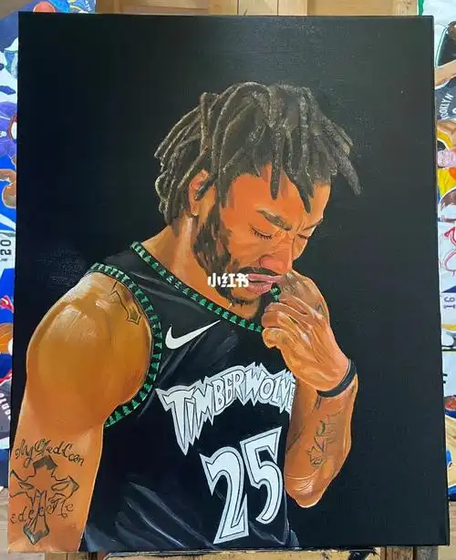 手绘风城玫瑰德里克·罗斯#篮球不负热爱  #选我