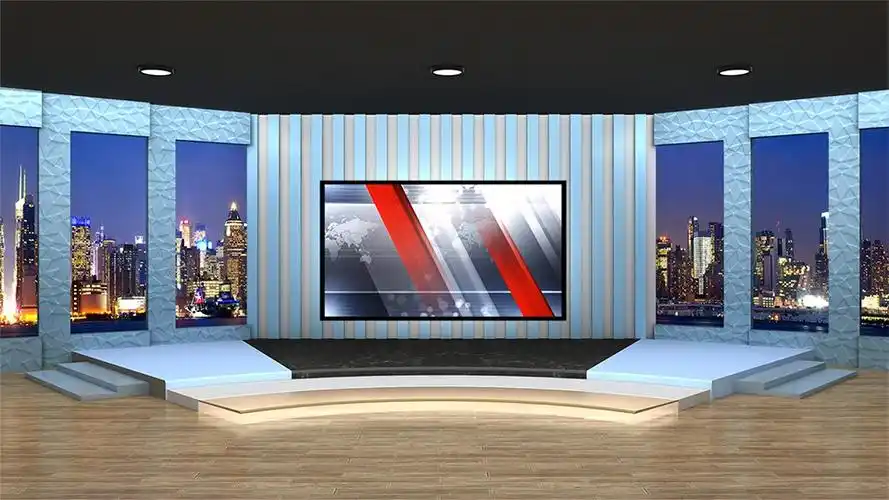 采访用虚拟演播室背景素材