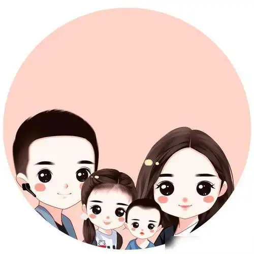 幸福一家三口,四口头像,简单温馨手绘头像合集