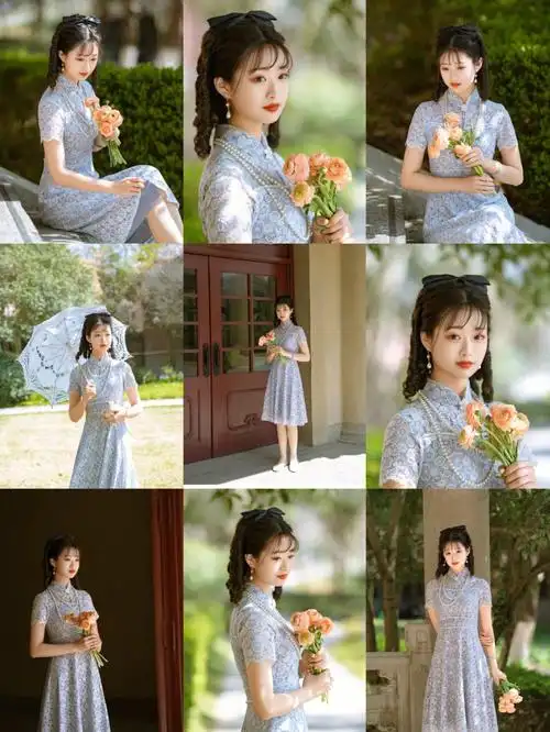 白秀珠旗袍造型拍照姿势民国风旗袍拍照