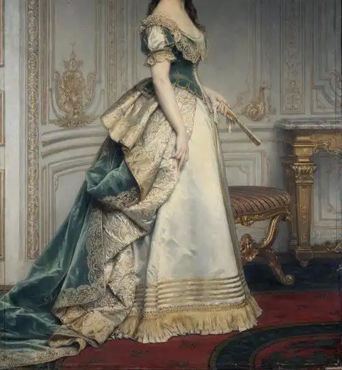 流行于19世纪中期的女式太阳帽在19世纪的欧洲,女孩子将头部遮住依然