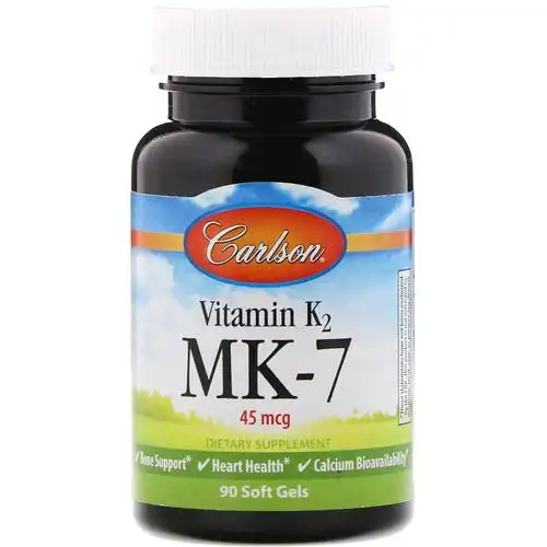 carlson labs, 维生素k2 mk-7,45微克,90粒软胶囊
