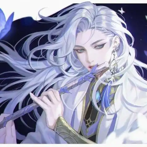 古风帅气男神白发头像图片