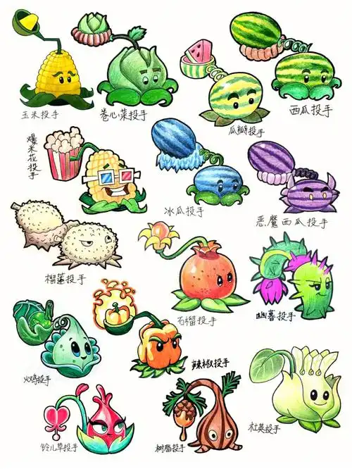 植物大战僵尸绘画投手家族