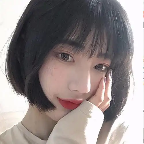 假发女短发修脸减龄bobo头网红少女齐耳短直发自然逼真全头套式深棕色