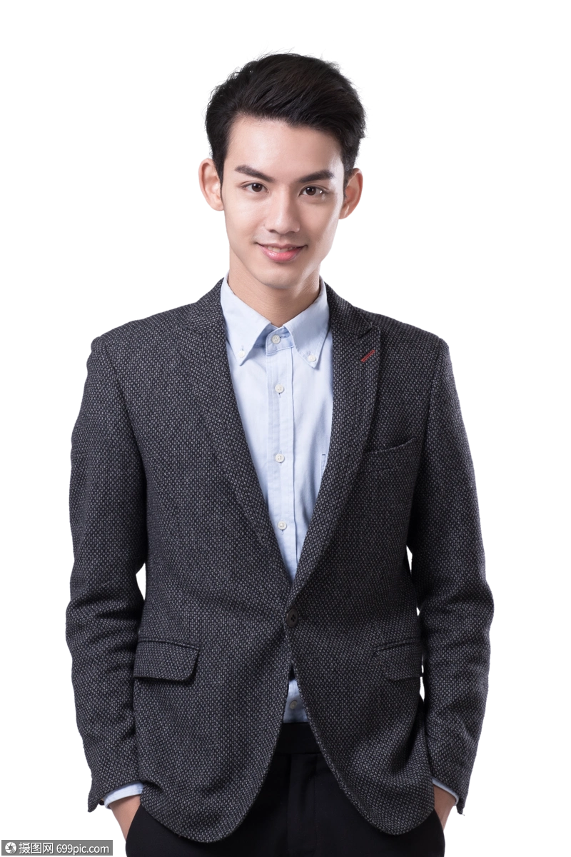 年轻的商务男性模特西装