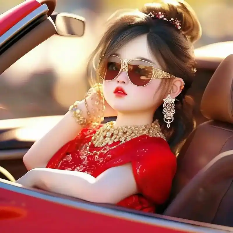 红色头像～穿金戴银的美人头像