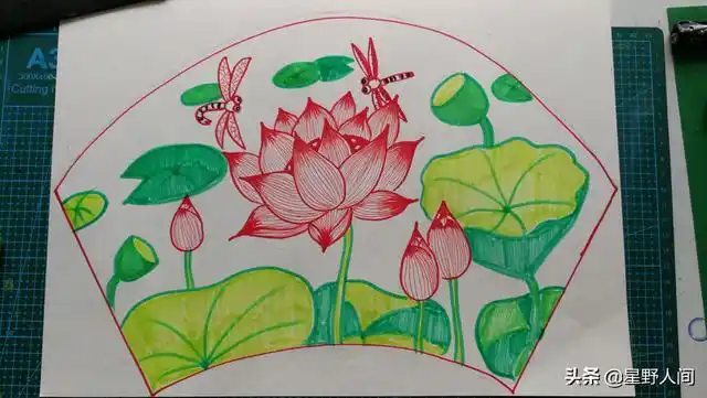 7到10岁的儿童画怎么画荷花(综合创意美术课程)(11)