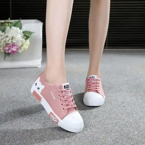 女童白布鞋 学生鞋 运动休闲鞋_女童帆布鞋秋款单鞋软底童鞋女孩平底