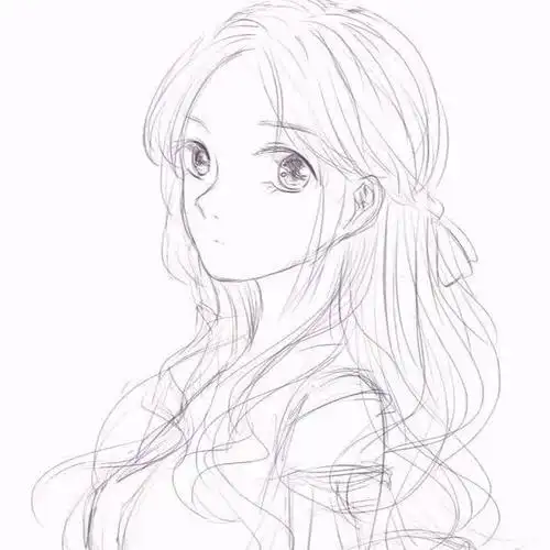 水彩线稿填色纸a4动漫手绘稿漫画2550张100张随机