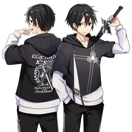 漫趣拉链冬季元春二次元二次卫衣两件刀剑衣服动漫t恤