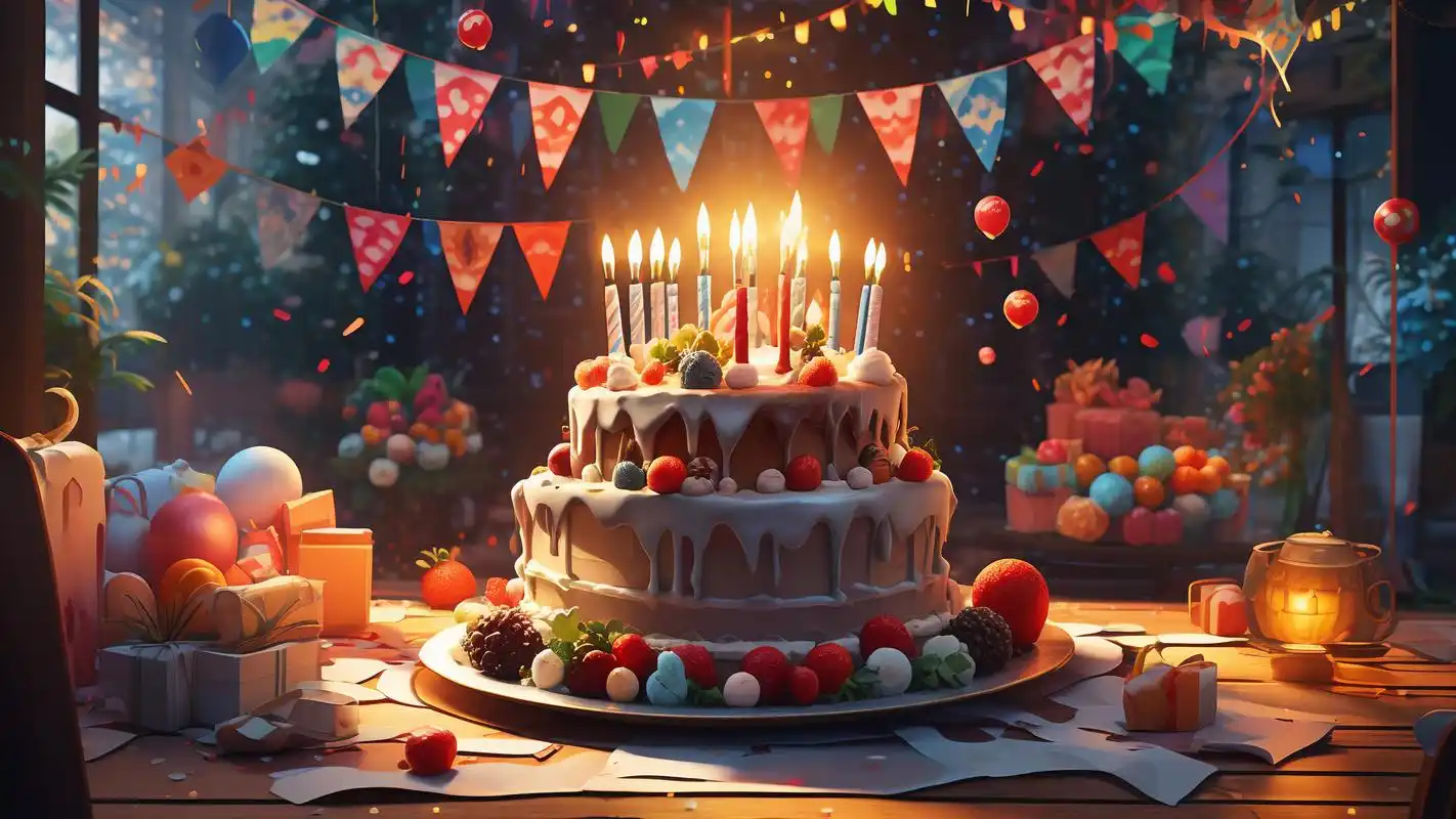 98超酷的生日电视投屏蛋糕背景图78 老铁们,生日派对想要更酷炫?