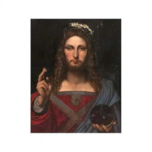 达芬奇救世主耶稣基督肖像画欧式古典人物客厅现代装饰画