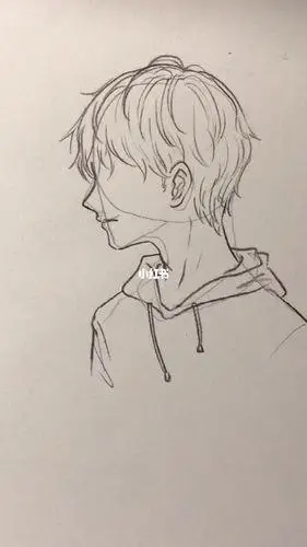 少年侧脸简笔画
