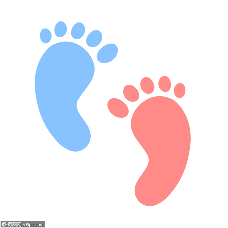 卡通彩色足迹手绘印迹
