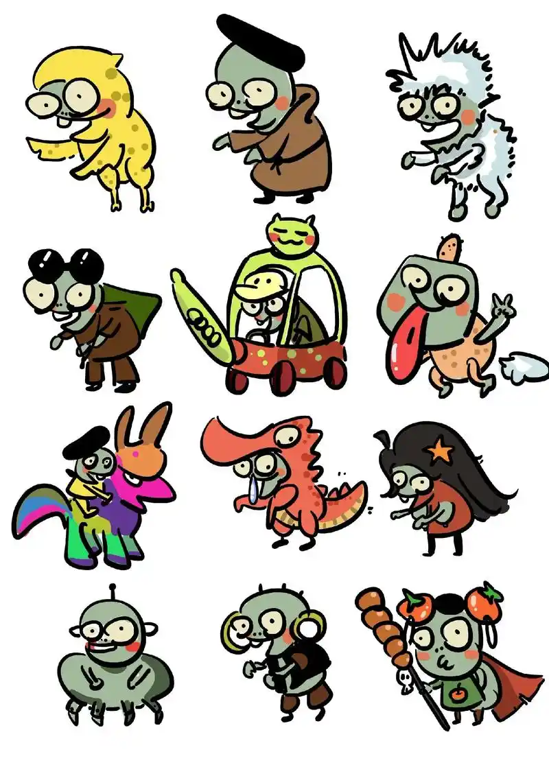 画了一套可爱小僵尸【植物大战僵尸可爱版】